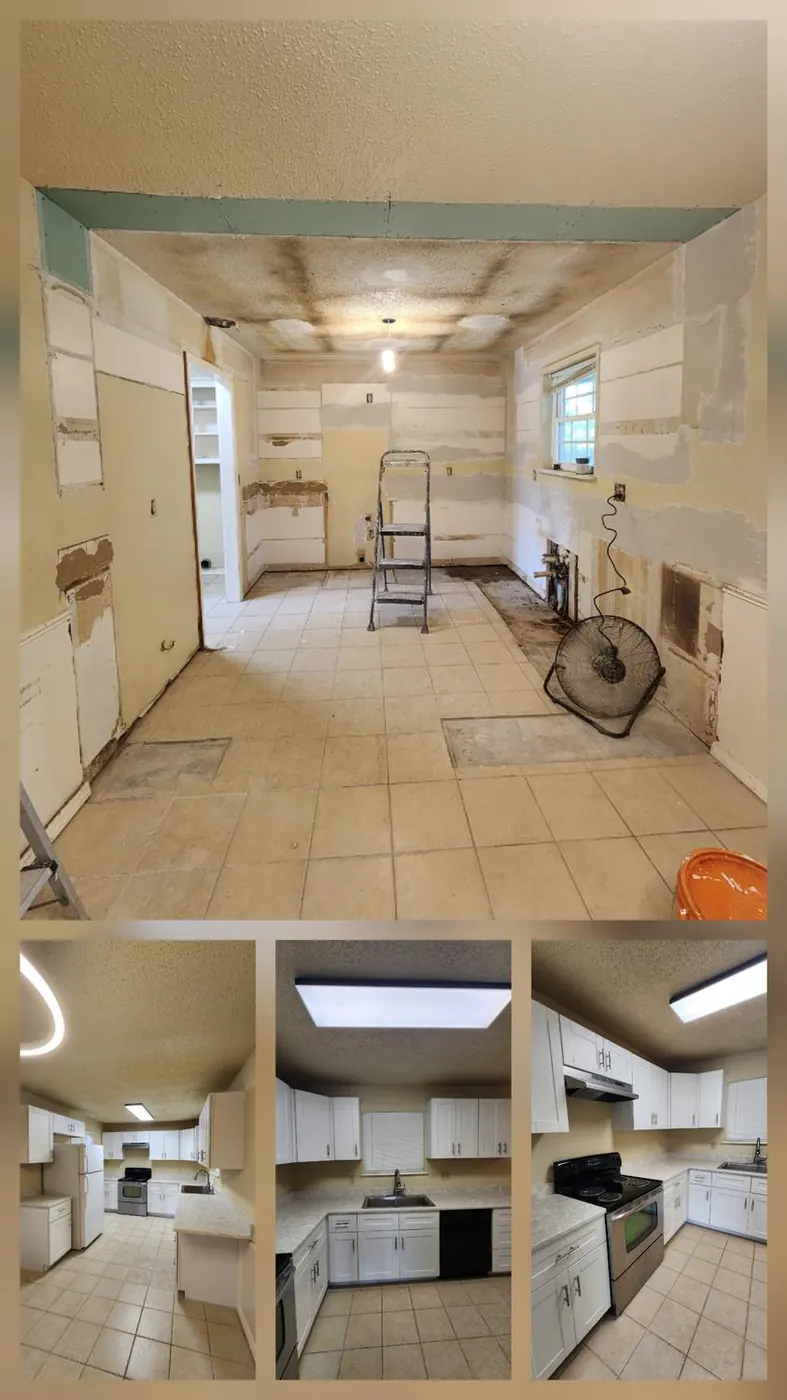 Kitchen rebuild after water damage — full gut to finish